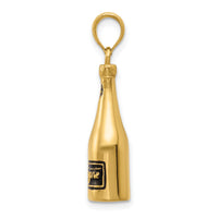 14K Polished 3-D Enameled Champagne Bottle Pendant-K5421