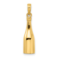 14K Polished 3-D Enameled Champagne Bottle Pendant-K5421