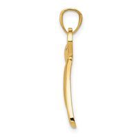 14k Gold Polished Ribbon Bow Pendant-K5422