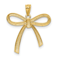 14k Gold Polished Ribbon Bow Pendant-K5422