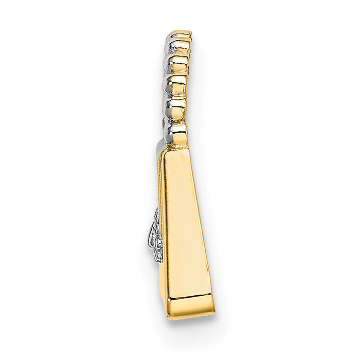 14K and Rhodium Purse Slide Pendant-K5426