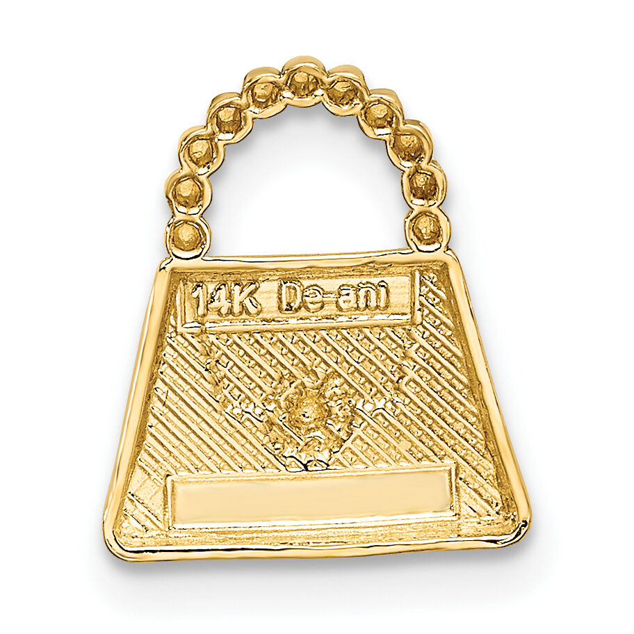14K and Rhodium Purse Slide Pendant-K5426