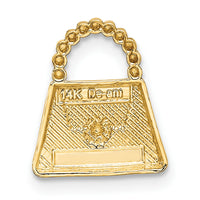 14K and Rhodium Purse Slide Pendant-K5426