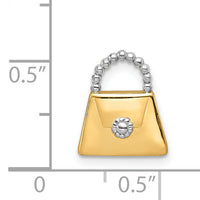 14K and Rhodium Purse Slide Pendant-K5426
