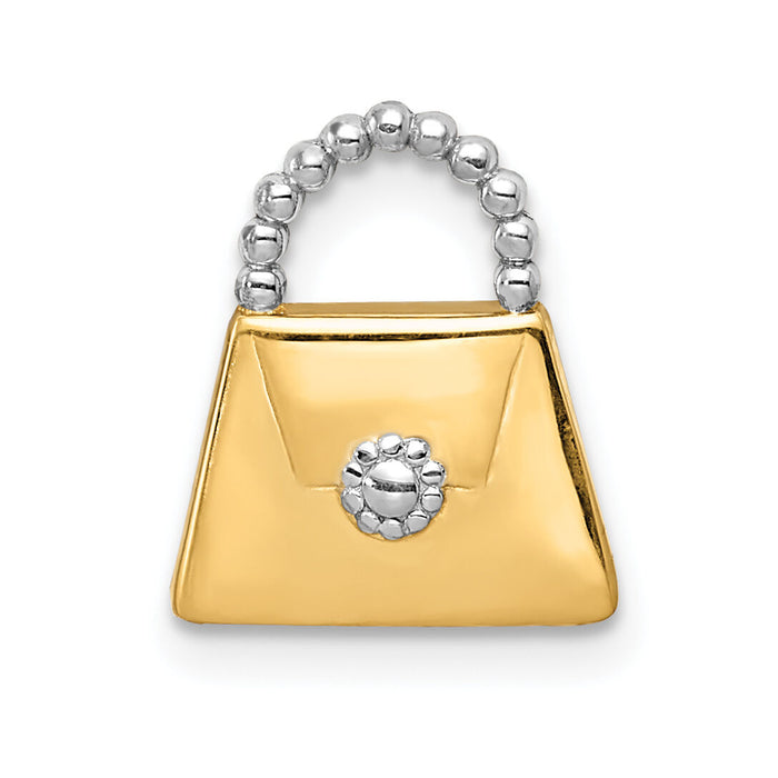 14K and Rhodium Purse Slide Pendant-K5426