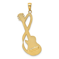 14k Large Guitar w/Strap Textured Pendant-K5428