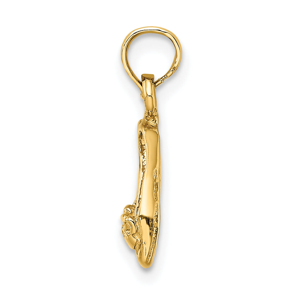 14K Gold 3D Polished Textured Ballerina Slippers Charm-K5430