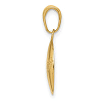14K Gold Polished Baseball Closed Back Pendant-K5432