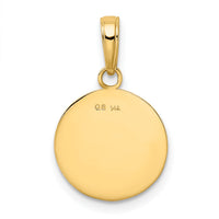 14K Gold Polished Baseball Closed Back Pendant-K5432