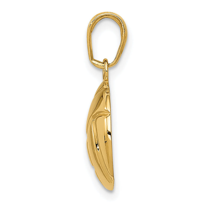 14K Gold Polished Volleyball Pendant-K5433
