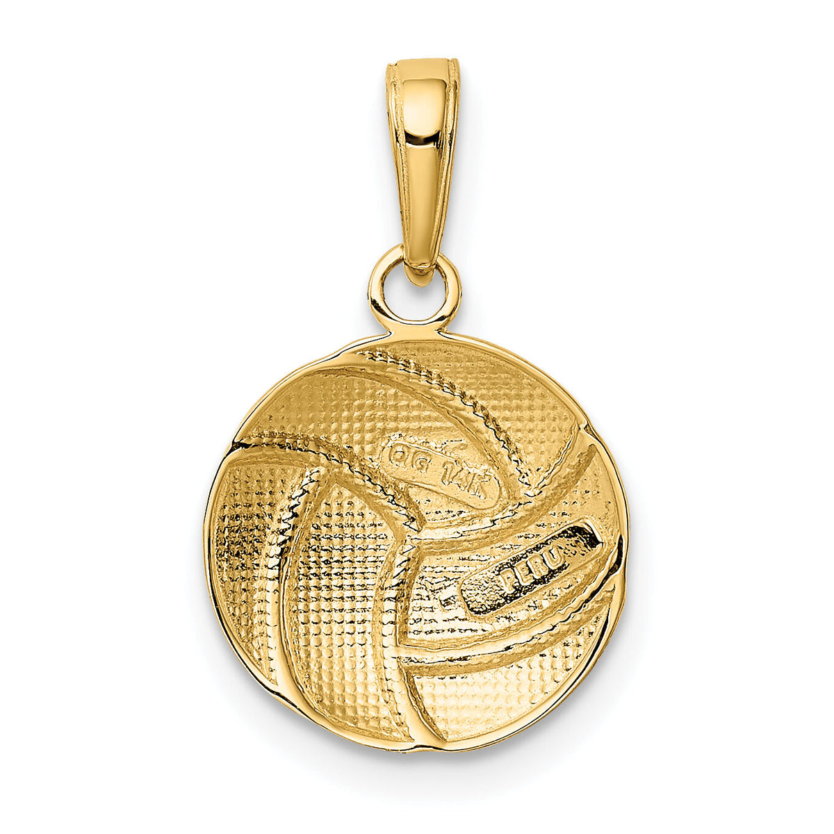 14K Gold Polished Volleyball Pendant-K5433