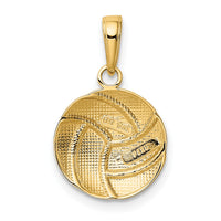 14K Gold Polished Volleyball Pendant-K5433