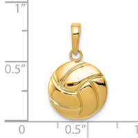 14K Gold Polished Volleyball Pendant-K5433