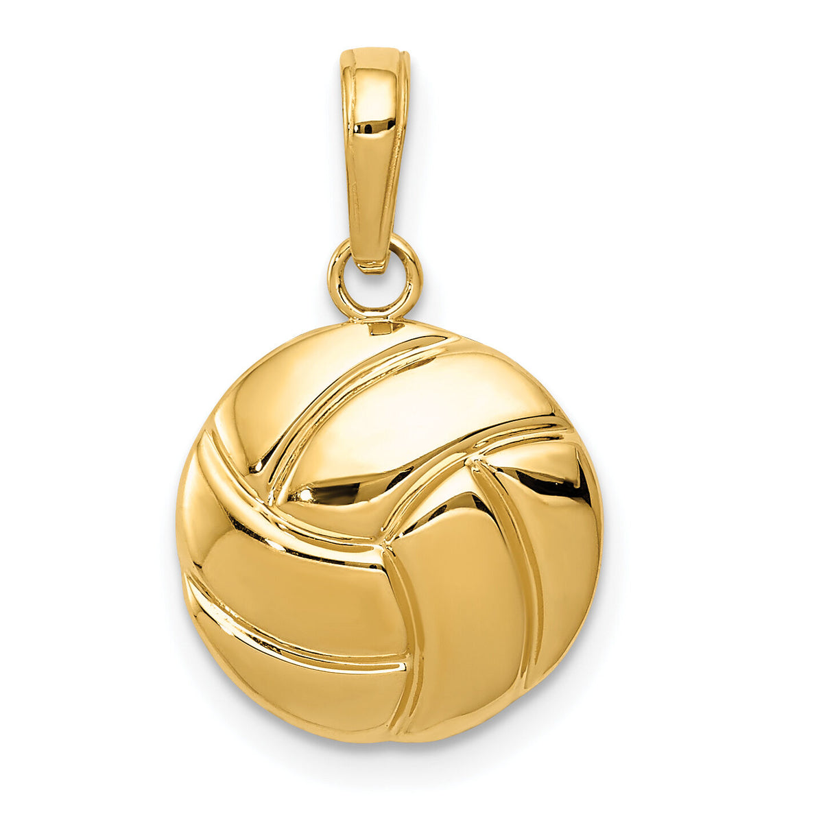 14K Gold Polished Volleyball Pendant-K5433