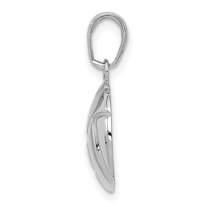 14K White Gold Polished Volleyball Pendant-K5433W