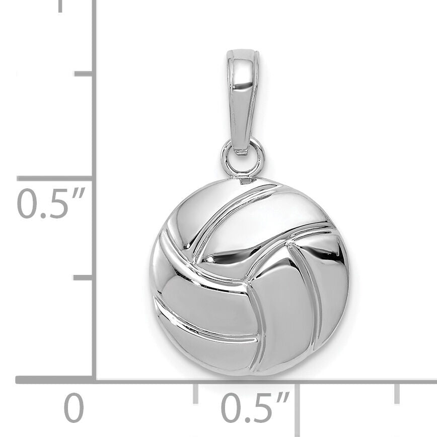 14K White Gold Polished Volleyball Pendant-K5433W
