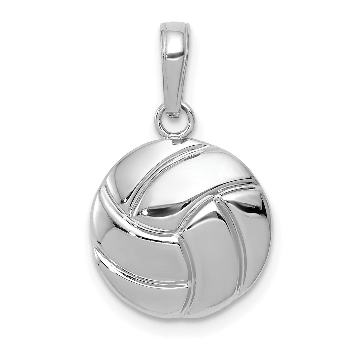 14K White Gold Polished Volleyball Pendant-K5433W