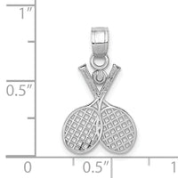 14k White Gold Double Tennis Racquet Charm-K5436
