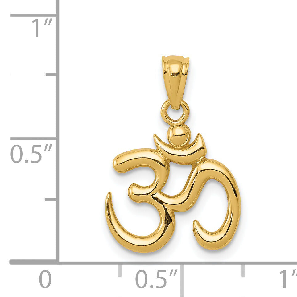 14k Gold Polished Om Symbol Pendant-K5437