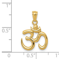 14k Gold Polished Om Symbol Pendant-K5437