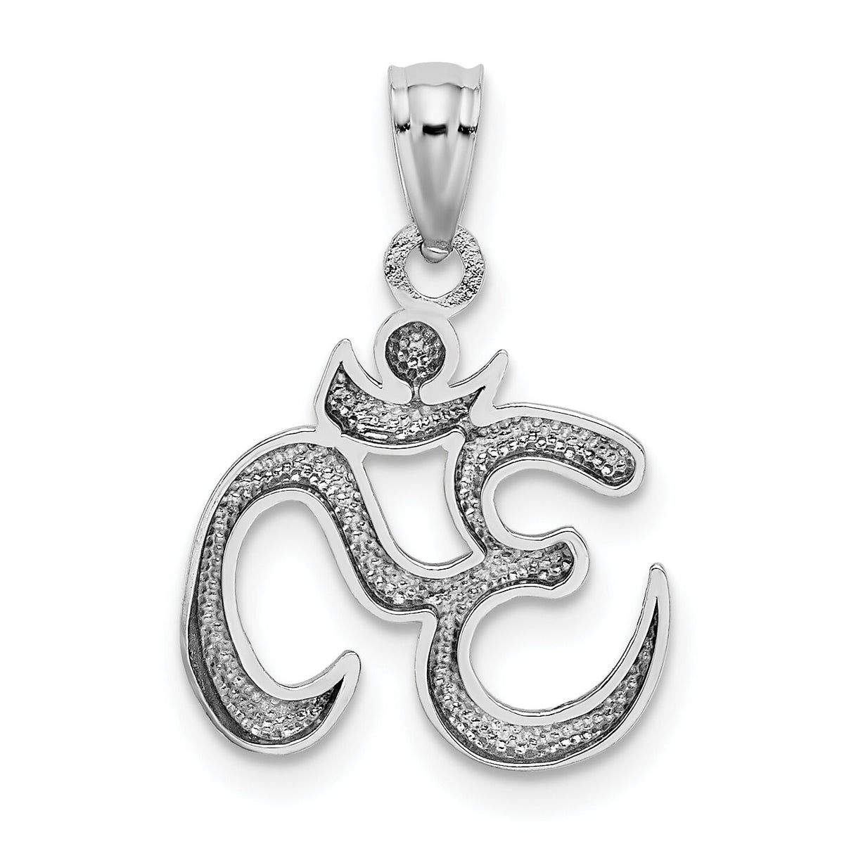 14k White Gold Polished Om Symbol Pendant-K5438