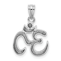 14k White Gold Polished Om Symbol Pendant-K5438