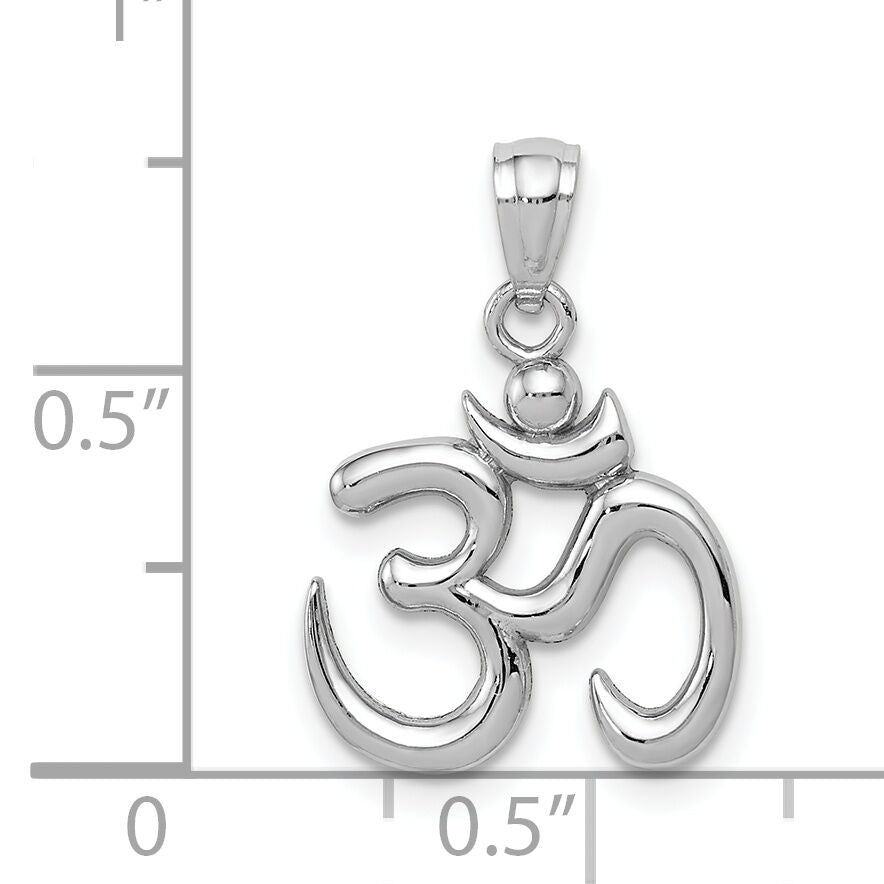 14k White Gold Polished Om Symbol Pendant-K5438