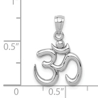 14k White Gold Polished Om Symbol Pendant-K5438