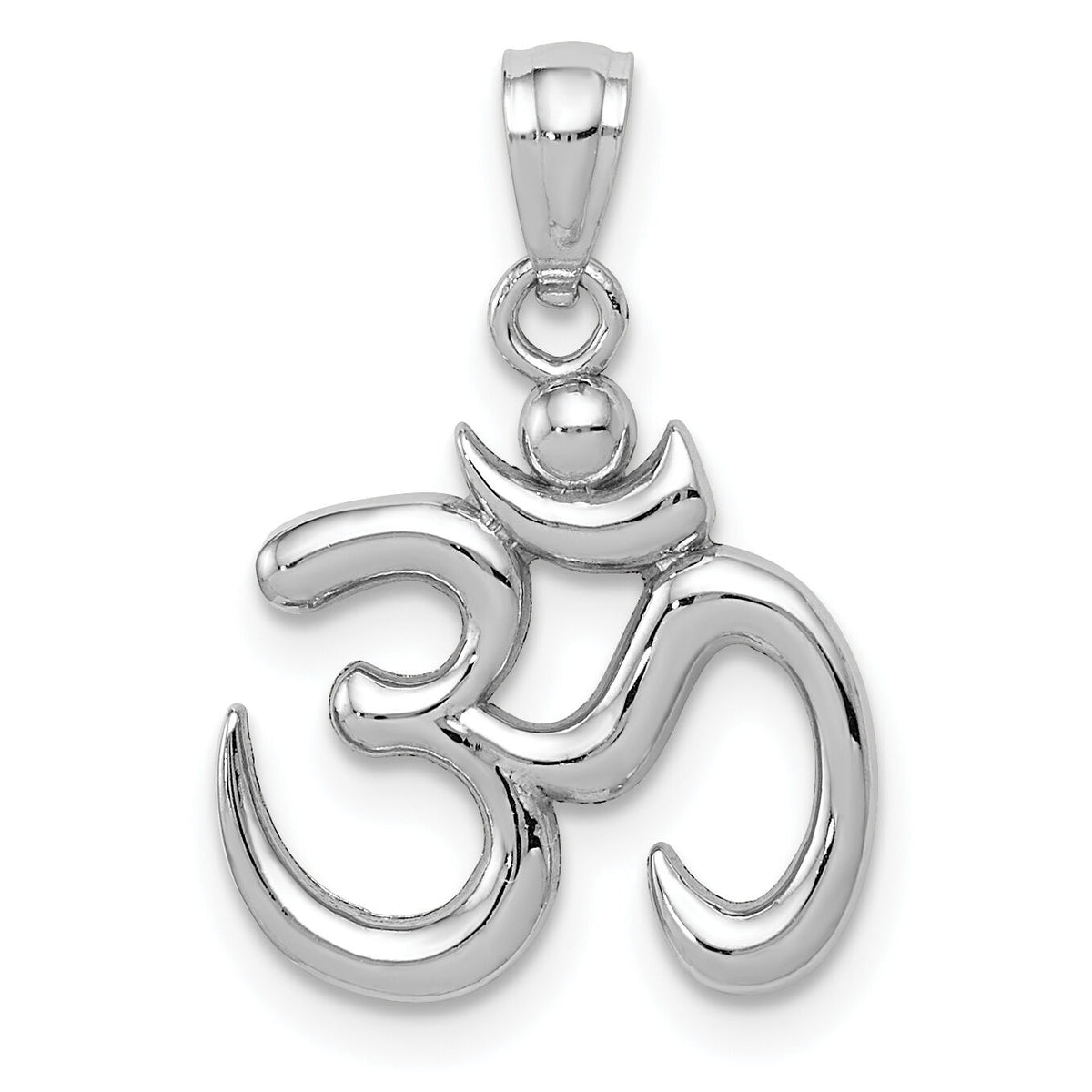 14k White Gold Polished Om Symbol Pendant-K5438