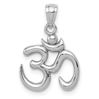 14k White Gold Polished Om Symbol Pendant-K5438