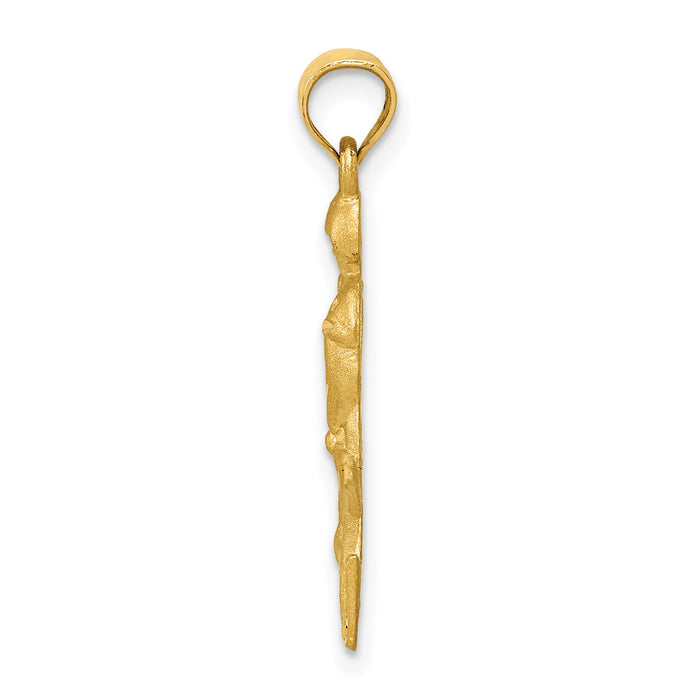 14K Satin D/C Hockey Player Pendant-K5440