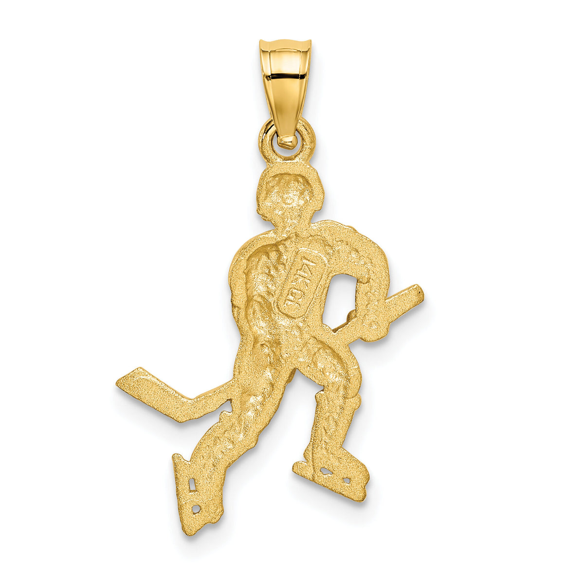 14K Satin D/C Hockey Player Pendant-K5440