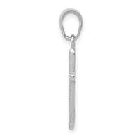 14K White Gold Polished Cross With Striped Border Pendant-K5448W