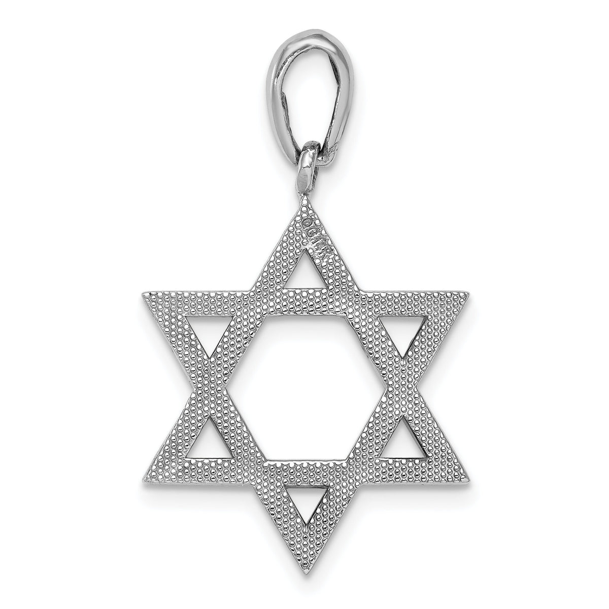 14k White Gold Star of David Pendant-K545