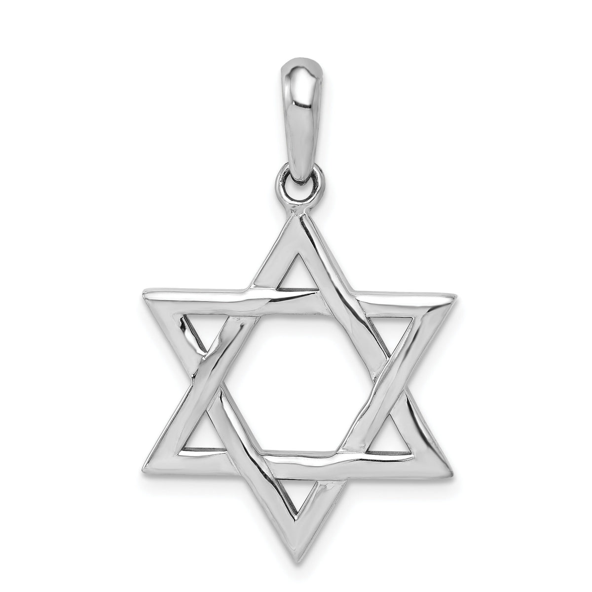 14k White Gold Star of David Pendant-K545