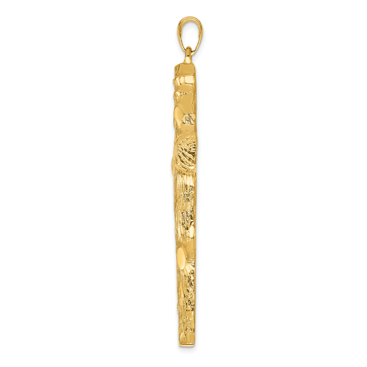 14K Large Tree Textured Cross Pendant-K5459