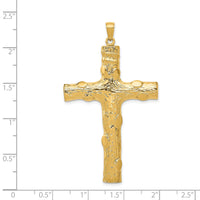 14K Large Tree Textured Cross Pendant-K5459