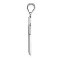 14K White Gold Polished / Textured Cross Pendant-K5461