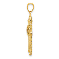 14K Gold Polished / Textured Cross Pendant-K5463
