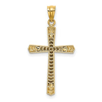 14K Two-tone Polished D/C Cross Pendant-K5465