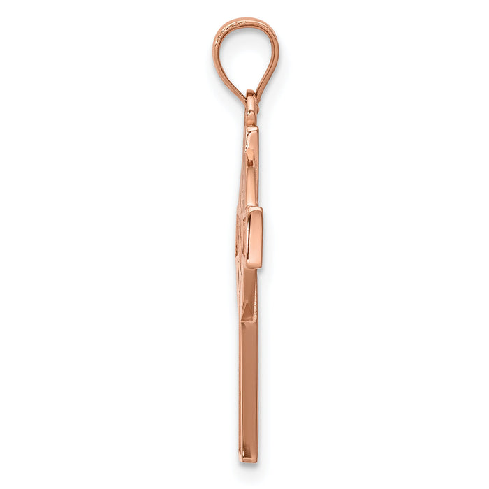 14k Rose Gold Celtic Cross Pendant-K5515