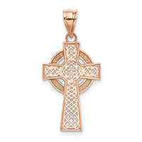 14k Rose Gold Celtic Cross Pendant-K5515