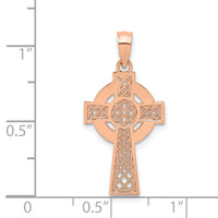 14k Rose Gold Celtic Cross Pendant-K5515