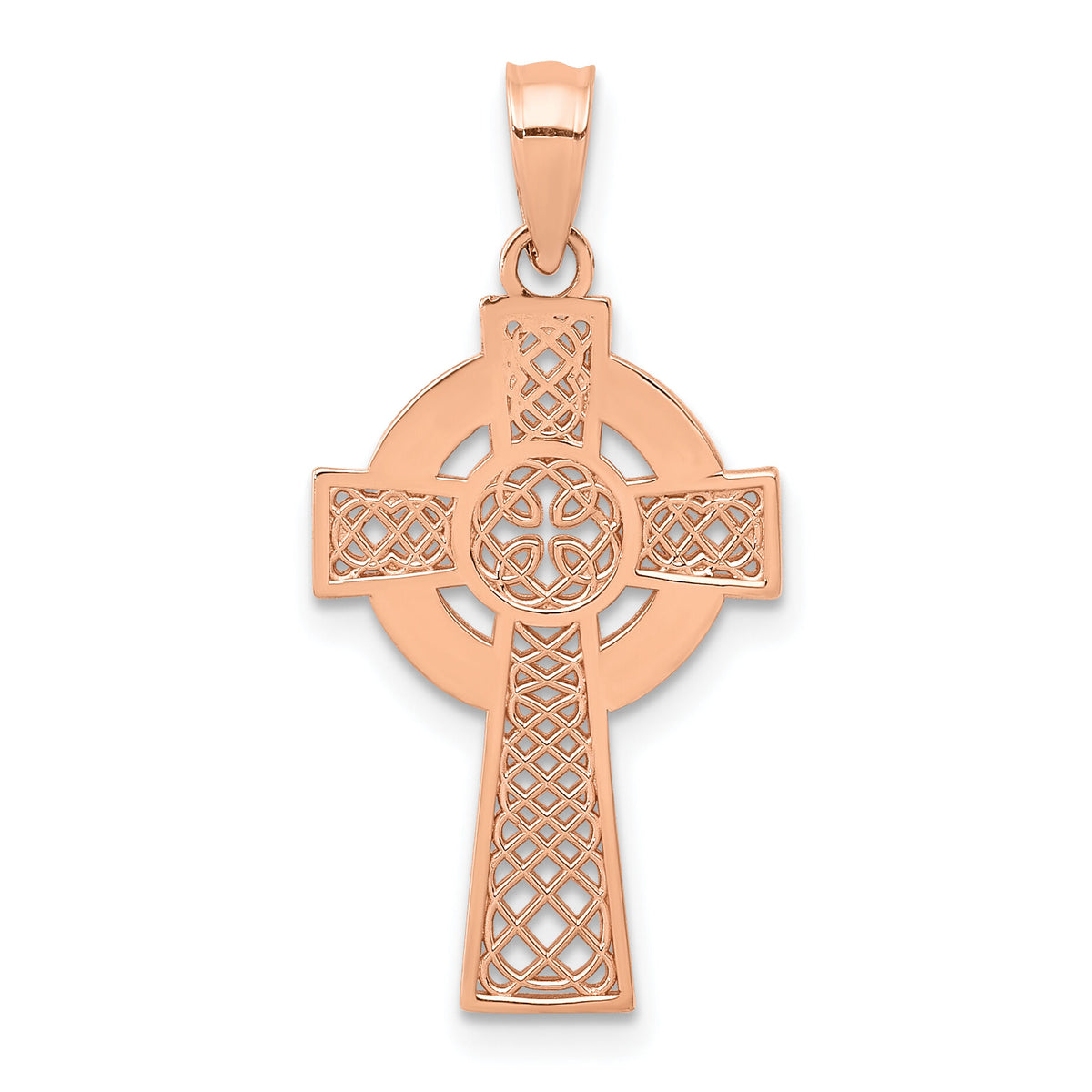 14k Rose Gold Celtic Cross Pendant-K5515