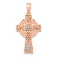 14k Rose Gold Celtic Cross Pendant-K5515
