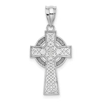 14k White Gold Celtic Cross Pendant-K5516