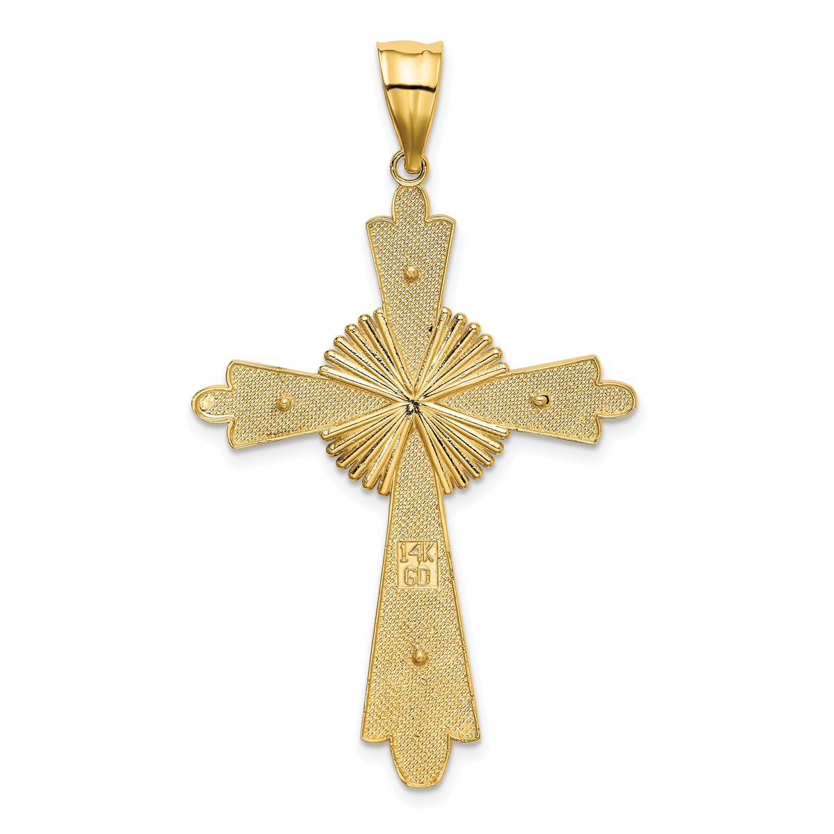 14k Two-Tone Polished Cross Pendant-K5517