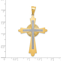 14k Two-Tone Polished Cross Pendant-K5517