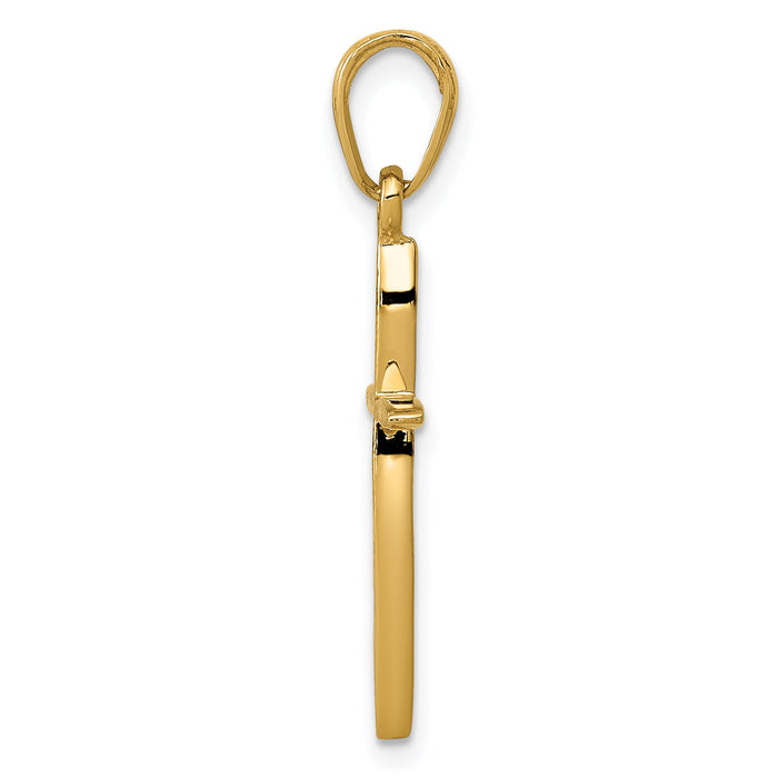 14K Polished Cross With Tapered Ends Pendant-K5530