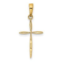 14K Polished Cross With Tapered Ends Pendant-K5530